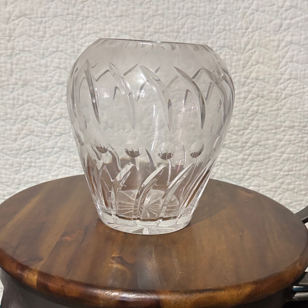 Crystal Vase with Etched Design